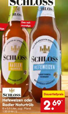 Schloss Hefeweizen oder Radler Naturtrüb