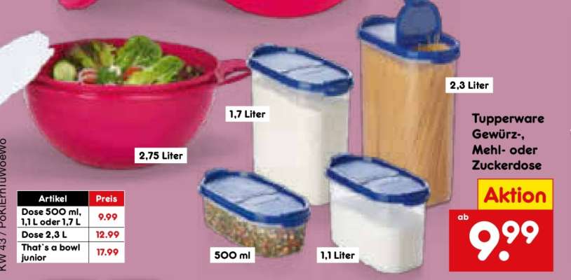Tupperware Gewürz-, Mehl- oder Zuckerdose