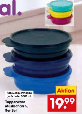 Tupperware Müslischalen, 3er Set
