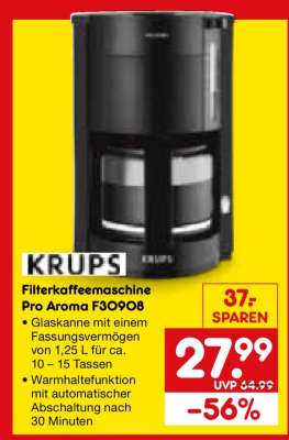 Filterkaffeemaschine Pro Aroma F30908
