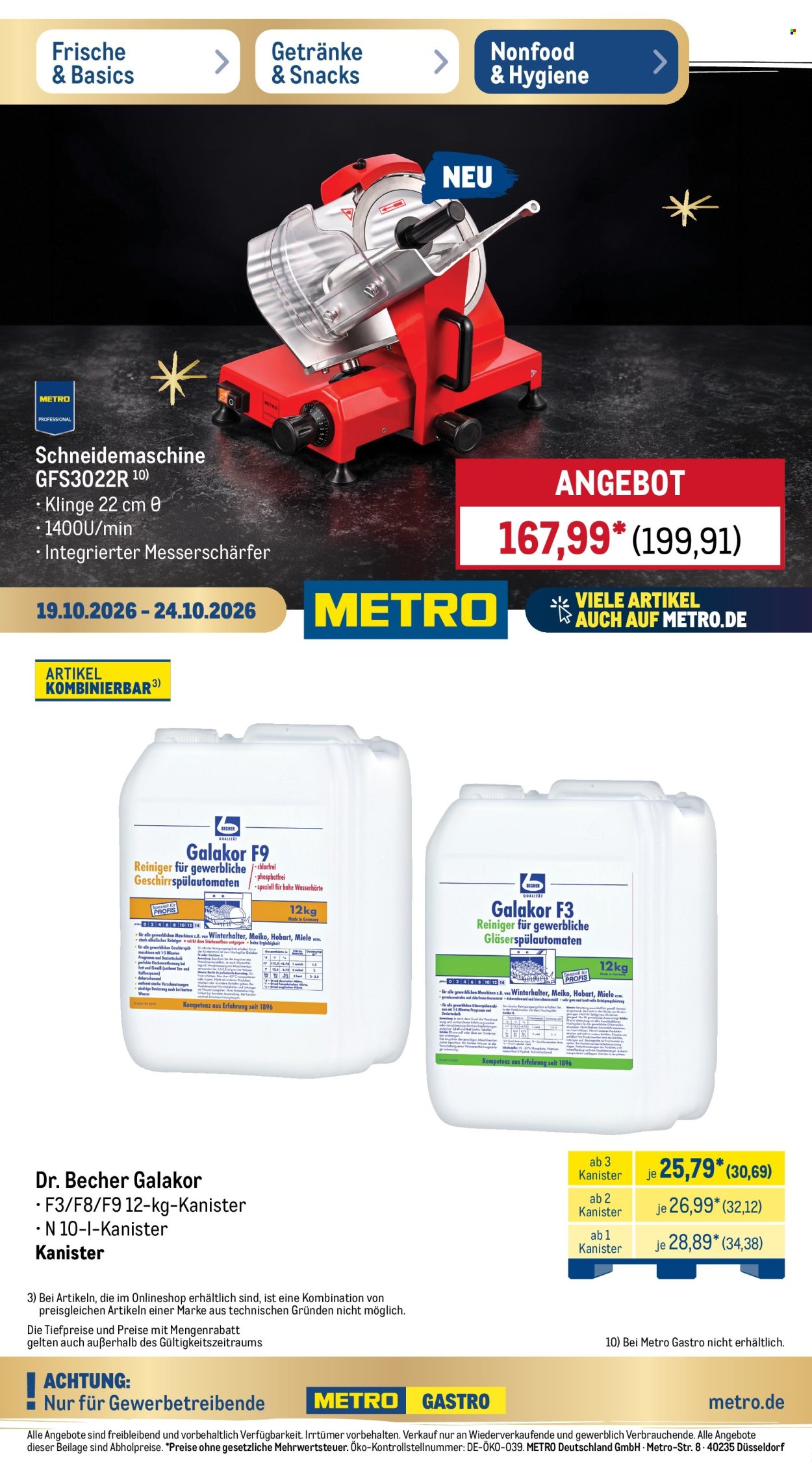 Metro Prospekte  - 19.10.2026 - 24.10.2026. Seite 1