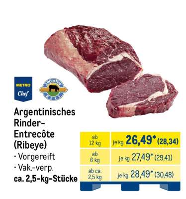 Argentinisches Rinder-Entrecôte (Ribeye)