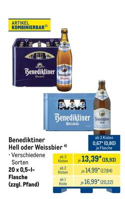 Benediktiner Hell oder Weissbier