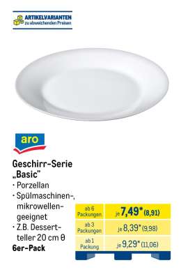 Geschirr-Serie „Basic”