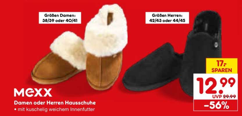 MEXX Damen oder Herren Hausschuhe