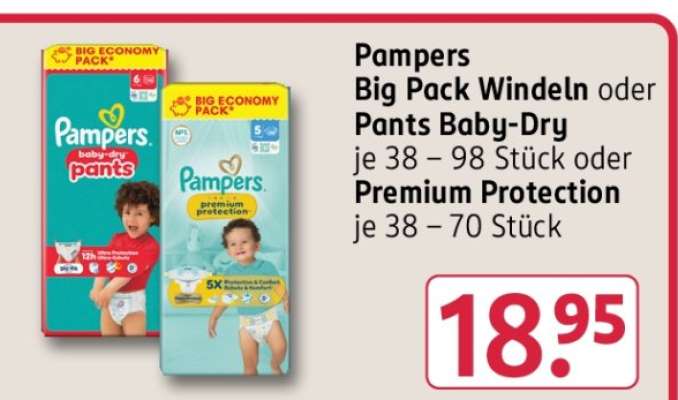 Pampers Big Pack Windeln oder Pants Baby-Dry