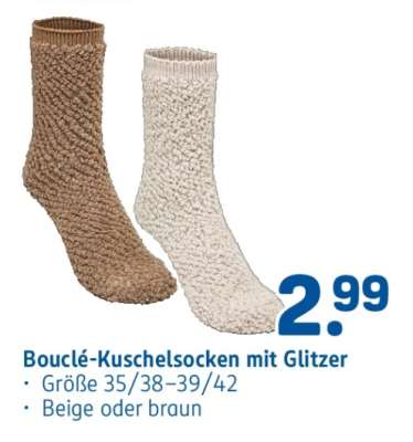 Bouclé-Kuschelsocken mit Glitzer