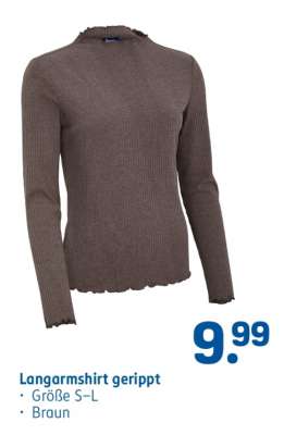 Langarmshirt gerippt