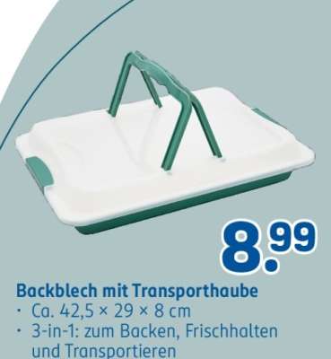 Backblech mit Transporthaube