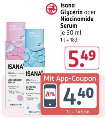 Isana Glycerin oder Niacinamide Serum