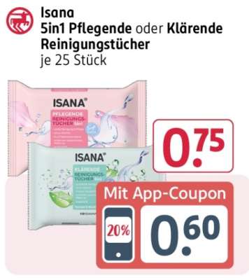 Isana 5in1 Pflegende oder Klärende Reinigungstücher