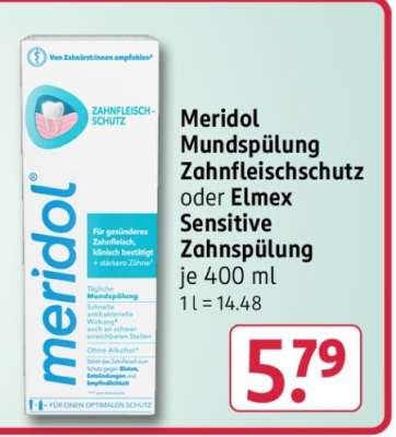 Meridol Mundspülung Zahnfleischschutz oder Elmex Sensitive Zahnspülung
