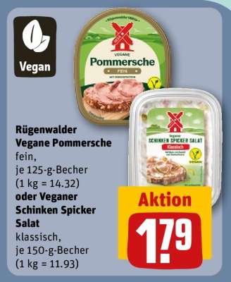 Rügenwalder Vegane Pommersche fein oder Veganer Schinken Spicker Salat klassisch