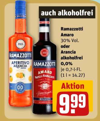 Ramazzotti Amaro oder Arancia alkoholfrei