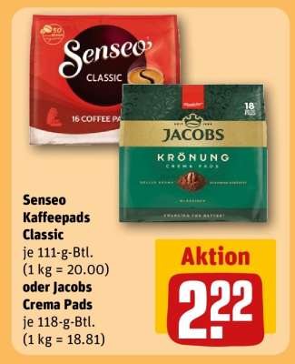 Senseo Kaffeepads Classic oder Jacobs Crema Pads