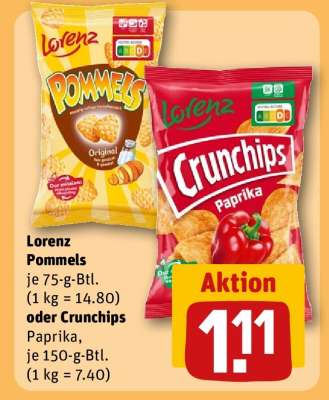 Lorenz Pommels oder Crunchips Paprika