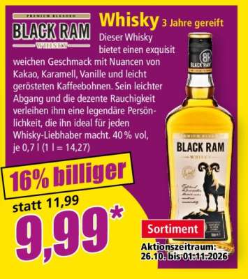 BLACK RAM Whisky 3 Jahre gereift