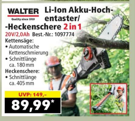 Li-Ion Akku-Hochentaster/-Heckenschere 2 in 1