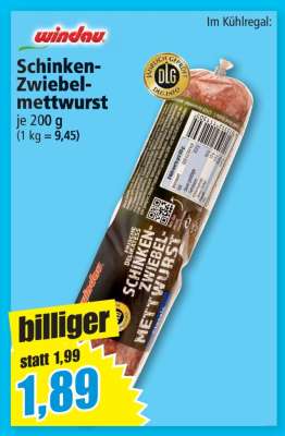 Schinken-Zwiebelmettwurst