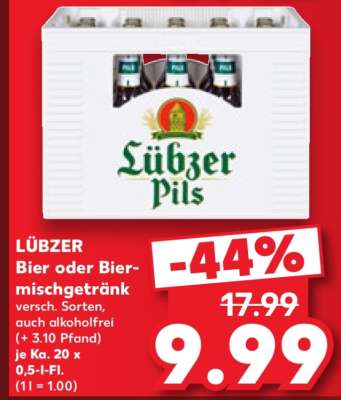 LÜBZER Bier oder Biermischgetränk