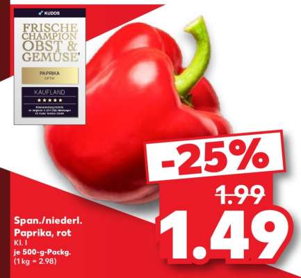 Span./ niederl. Paprika rot