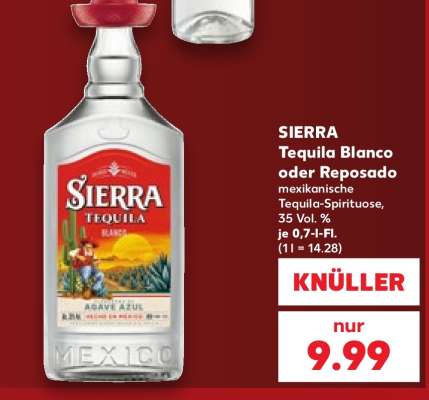 Sierra Tequila Blanco oder Reposado