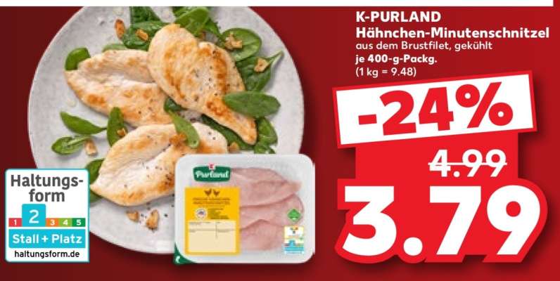 K-PURLAND Hähnchen-Minutenschnitzel