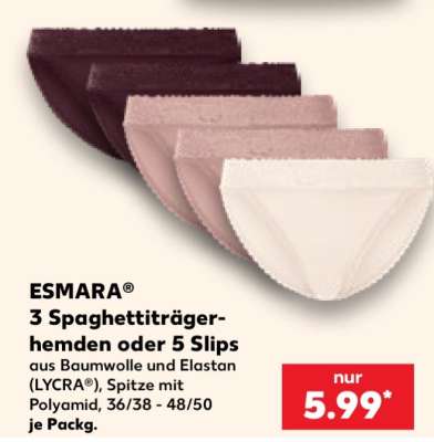 ESMARA® 3 Spaghettiträgerhemden oder 5 Slips