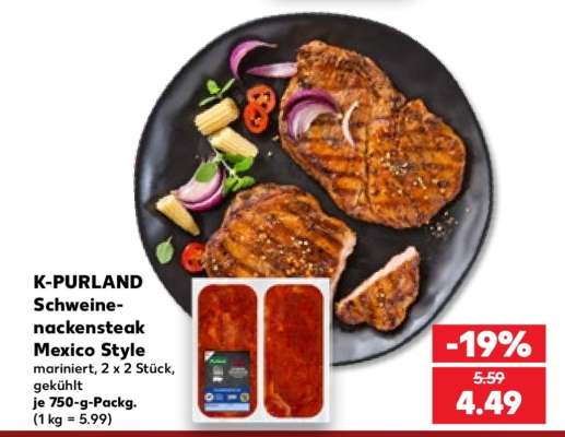 K-PURLAND Schweinenackensteak Mexico Style