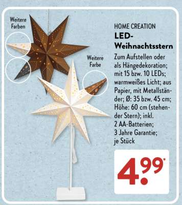 HOME CREATION LED-Weihnachtsstern