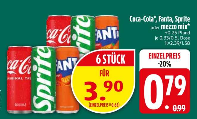 Coca-Cola, Fanta, Sprite oder Mezzo Mix